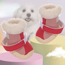 Warm Dog Snow Boots Winter Dog Shoes for Small Medium Dogs Puppies Dog Boots Paw Protectors with Anti-Slip Sole and Plush Lining