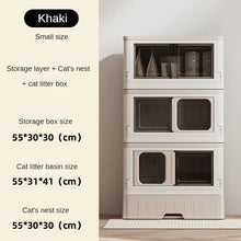 Large multi-story cat carrier Multifunctional cat villa Household foldable closed cat litter box Pet supplies storage cabinet