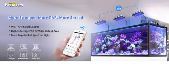 PopBloom RL90/RL180 WiFi Aquarium light, Full Spectrum Saltwater Aquarium Led Lamp for Reef Coral SPS/LPS Marine Aquarium Tank