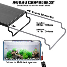 VEVOR Aquarium Light with LCD Monitor 14W Full Spectrum Fish Tank Light with 24/7 Natural Mode Adjustable Brightness 12