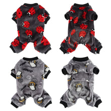 Fleece Dog Pajamas Winter Pet Clothes Cartoon Warm Jumpsuits Coat For Small Dogs Puppy Cat Yorkie Chihuahua Pomeranian Sleepsuit