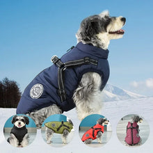 Winter Dog Clothes For Small Large Dogs Warm Fleece Big Dog Jacket Waterproof Pet Coat With Harness Chihuahua Puppy Costume