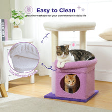 H68cm Small Cat Tree Condo for Indoor Hanging Ball Tower Large Top Perch Warm Cozy Home Sisal Scratching Post rascadores de gato