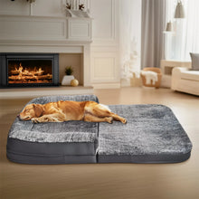 180cm Long Human-Size Giant Dog Bed Foldable Calming Pet Dog Bed Plush Cover Orthopedic