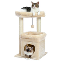 H68cm Small Cat Tree Condo for Indoor Hanging Ball Tower Large Top Perch Warm Cozy Home Sisal Scratching Post rascadores de gato
