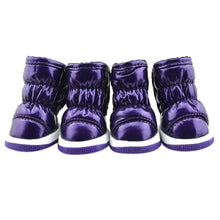 4pcs/sets Winter Dog Shoes Warm Fleece Puppy Pet Shoes Waterproof Dog Snow Boots For Small Dogs Chihuahua Yorkie Teddy Shoes