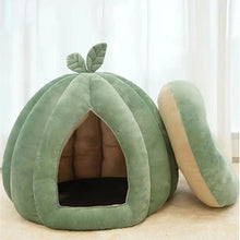 Enclosed Cat Nest Winter Warm Cat Bed Pumpkin Shape Pet Sleeping House for Cats Comfortable Washable Cat Sleeping Bed Pet Supply