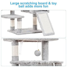 Cat Tree Tower Condo Hammocks Cat Scratching Posts Large Bed House Cozy Cave Light Basket Sisal Ball Toy Sturdy Stable Climbing
