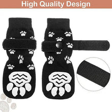 4PCS Double Side Anti-Slip Dog Socks with Adjustable Straps for Pet Paw Protector for Puppy Small Medium Large Dogs Indoor Wear