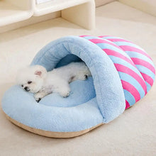Winter Cat Cave Bed Plush Slippers Cat Sleeping House Semi-Enclosed Design Pet Sleeping Tool For Dogs Cats Rabbits And Other
