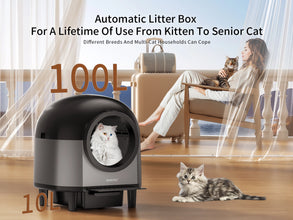 Automatic Cat Litter Box Self Cleaning with App Control & Cat Litter Mat Smart Cat Toilet for Multiple Large Cats
