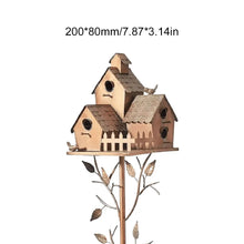 Birdhouse Garden Stakes Outdoor Decor Metal Bird House Art Crafts Bird Feeders Miniatures for Outdoor Garden Decorations