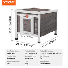 VEVOR Outdoor Cat House Weatherproof, Feral Cat Shelter for Cats Outdoor Wooden Cat Rabbit House with All-Round Foam Insulated