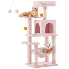 Feandrea Cat Tree, 44.1-Inch Cat Tower for Indoor Cats, Multi-Level Cat Condo with 4 Scratching Posts, 2 Perches, Hammock,Cave