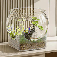 Clear Transparent Round Fish Tank Aquarium Micro-landscape Resistant Falling Desktop Ecologicals Fish Tank Ornamental Fish Decor
