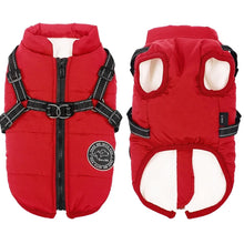 Winter Dog Clothes For Small Large Dogs Warm Fleece Big Dog Jacket Waterproof Pet Coat With Harness Chihuahua Puppy Costume