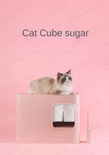 Sugar cube semi-enclosed cat litter box High-value cat litter box Portable large-capacity cat toilet Pet supplies