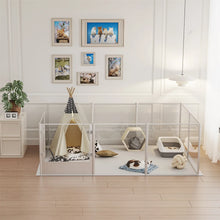 Ex-large Whelping Playpen Clear Acrylic Dog Playpen Exercise Fence with Waterproof Fertility Pad for Pets