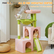 Multi-Level Cat Tree with 2 Cozy Condos, Hammock, Cat Scratching Pad, Large Cat Tower, Cat Scratching Post for Indoor, Cat House