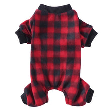 Pet Christmas Pajamas Red Black Buffalo Plaid Jumpsuit Dog Cat Soft Winter Clothes Puppy Doggie Checkered Sweater Apparel