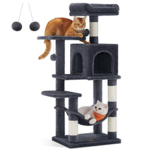 Feandrea Cat Tree, 44.1-Inch Cat Tower for Indoor Cats, Multi-Level Cat Condo with 4 Scratching Posts, 2 Perches, Hammock,Cave