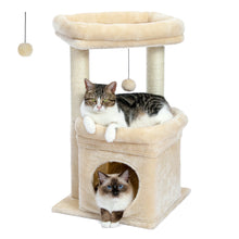 H68cm Small Cat Tree Condo for Indoor Hanging Ball Tower Large Top Perch Warm Cozy Home Sisal Scratching Post rascadores de gato