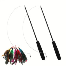 Cat Teaser Wands Three-section Telescopic Fishing Pole Wand Kitten Funny Catcher Teaser Stick Rod Interactive Stick Teaser Toys