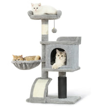 HOOPET 36.6 Inch Tree Cat Climbing Frame Multi-Level Cat Litter Stable Non-Shaking Cat Tower with Sisal Scratching Post Hammock