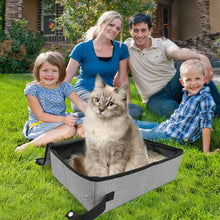 Sturdy Collapsible Cat Litter Box Foldable Cat Litter Box With Zipper Lid Travel Litter Box For Kitties Oxford Cloth  PP Board