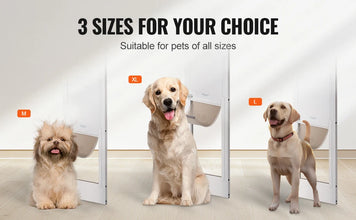 VEVOR Dog Door Sliding Glass Door Adjustable Height Doggy Door Sliding Doors Aluminum Frame Tempered Glass Pet Door