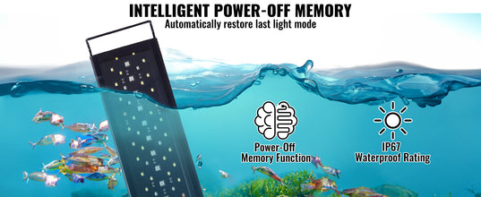 VEVOR Aquarium Light with LCD Monitor 14W Full Spectrum Fish Tank Light with 24/7 Natural Mode Adjustable Brightness 12
