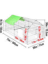 VEVOR Green/White Metal Chicken Coop Rabbit Run Enclosure Pen w/Waterproof and Sun-Proof Cover FarmPet Playpen Cage for Outdoor