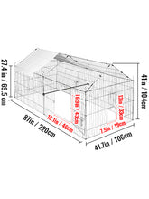 VEVOR Green/White Metal Chicken Coop Rabbit Run Enclosure Pen w/Waterproof and Sun-Proof Cover FarmPet Playpen Cage for Outdoor