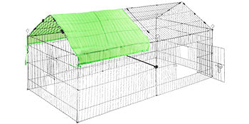 VEVOR Green/White Metal Chicken Coop Rabbit Run Enclosure Pen w/Waterproof and Sun-Proof Cover FarmPet Playpen Cage for Outdoor