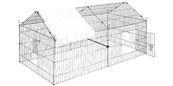 VEVOR Green/White Metal Chicken Coop Rabbit Run Enclosure Pen w/Waterproof and Sun-Proof Cover FarmPet Playpen Cage for Outdoor