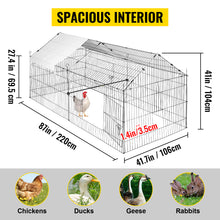 VEVOR Green/White Metal Chicken Coop Rabbit Run Enclosure Pen w/Waterproof and Sun-Proof Cover FarmPet Playpen Cage for Outdoor