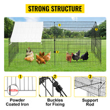 VEVOR Green/White Metal Chicken Coop Rabbit Run Enclosure Pen w/Waterproof and Sun-Proof Cover FarmPet Playpen Cage for Outdoor