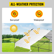 VEVOR Green/White Metal Chicken Coop Rabbit Run Enclosure Pen w/Waterproof and Sun-Proof Cover FarmPet Playpen Cage for Outdoor