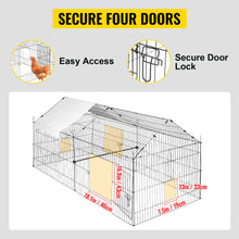 VEVOR Green/White Metal Chicken Coop Rabbit Run Enclosure Pen w/Waterproof and Sun-Proof Cover FarmPet Playpen Cage for Outdoor
