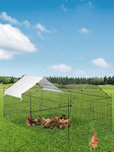 VEVOR Green/White Metal Chicken Coop Rabbit Run Enclosure Pen w/Waterproof and Sun-Proof Cover FarmPet Playpen Cage for Outdoor
