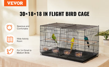 VEVOR 30Inch Flight Bird Cage Stackable Divided Small Animal Cage for Kinds of Birds Pet Travel Birdcage with Handle and Perches