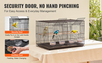 VEVOR 30Inch Flight Bird Cage Stackable Divided Small Animal Cage for Kinds of Birds Pet Travel Birdcage with Handle and Perches